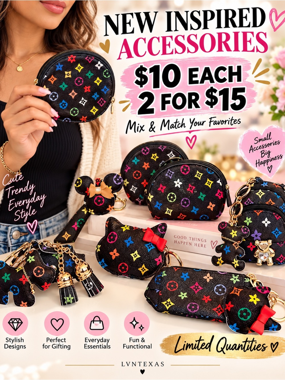 ✨ NEW NWT INSPIRED ACCESSORIES ✨
Fun • Colorful • Boutique Style